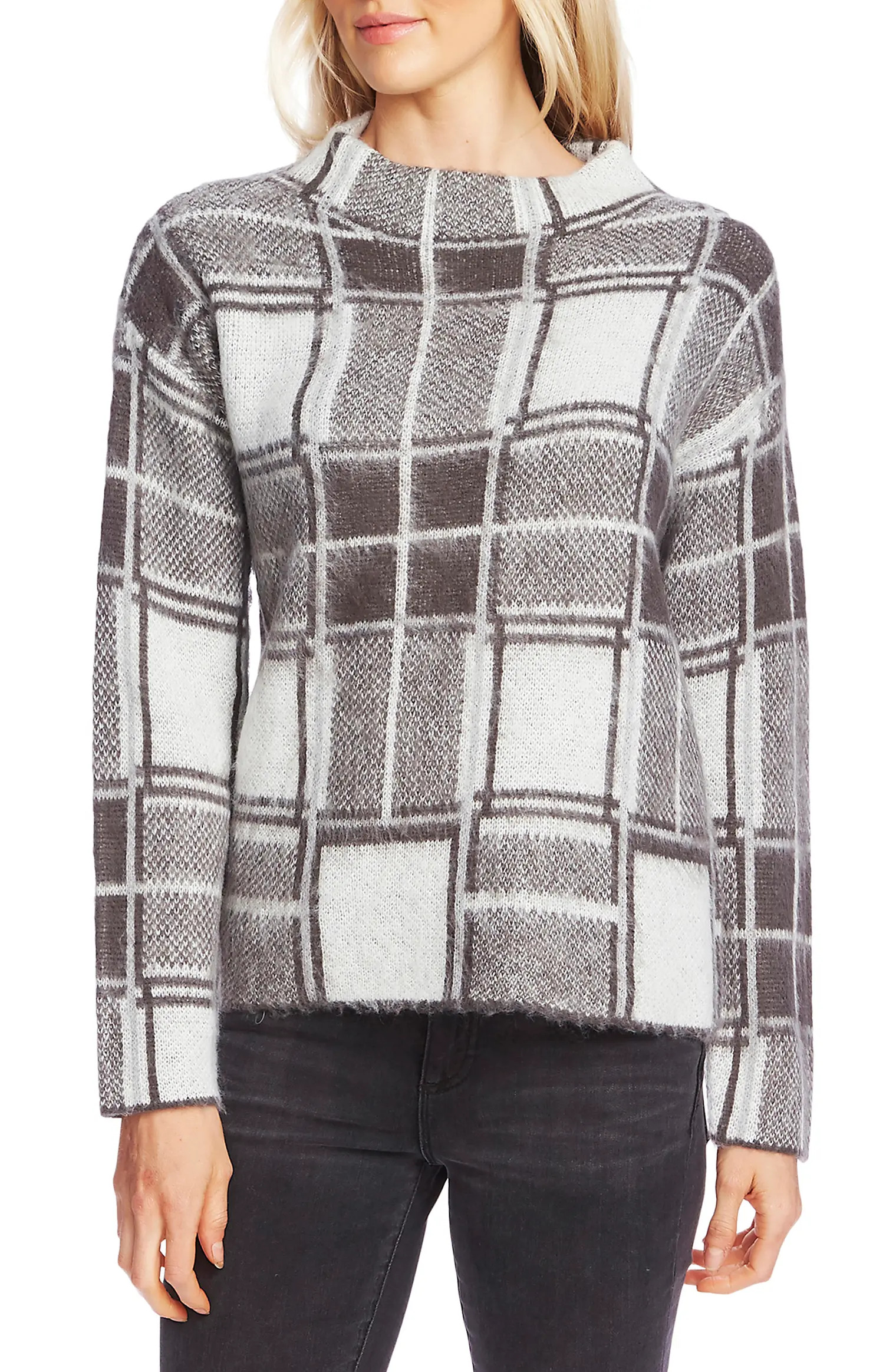 Plaid Mock Neck Sweater | Nordstrom