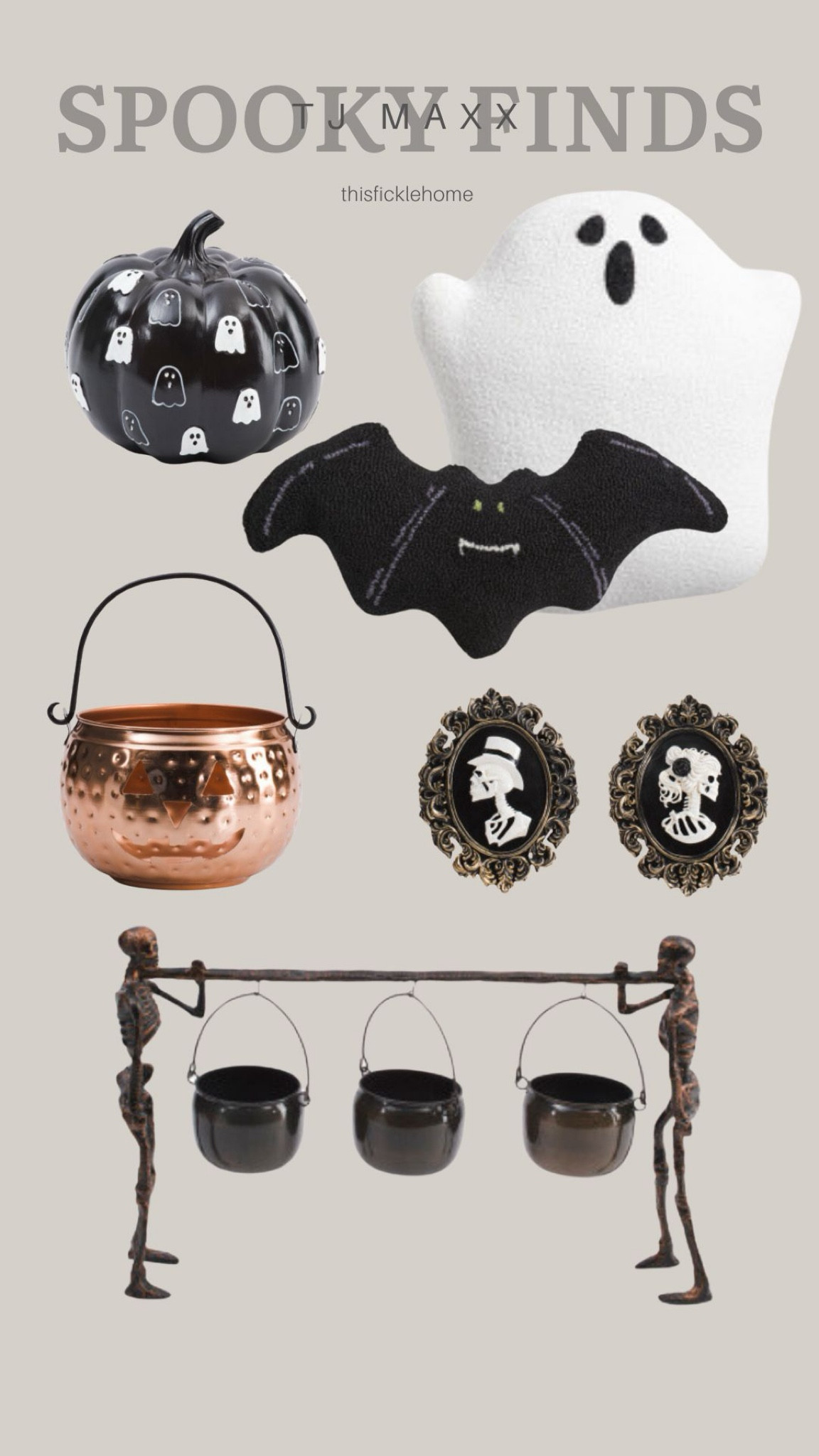 Spooky Halloween decor from TJ Maxx

Ghost pillow. Bat pillow. Candy bowl. Candy bucket. Skeleton wall decor. Ghost pumpkin.

#LTKHome #LTKSaleAlert #LTKHalloween