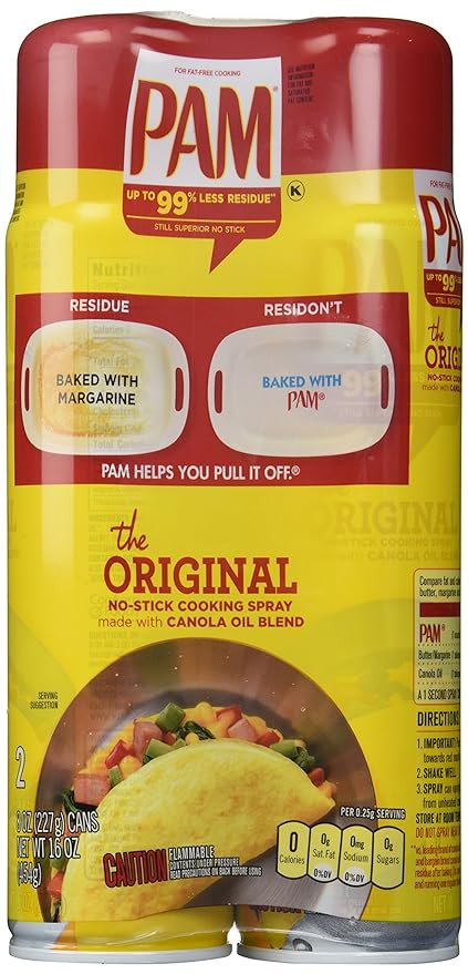 PAM No-Stick Cooking Spray Cans, 16 Ounce, 2 Pack | Amazon (US)