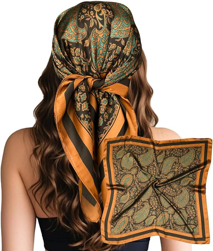 Sumolux Head Hair Scarf for Women Like Satin Silk Scarf Bandana Hair Wrapping Night Large Square ... | Amazon (US)