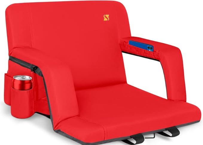 SITIUM Reclining Stadium Seat for Bleachers – Folding Stadium Seat Backpack with Armrests, 2 Po... | Amazon (US)