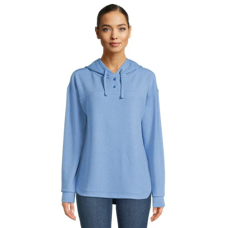 Time and Tru Women's Rib Tunic Hoodie | Walmart (US)