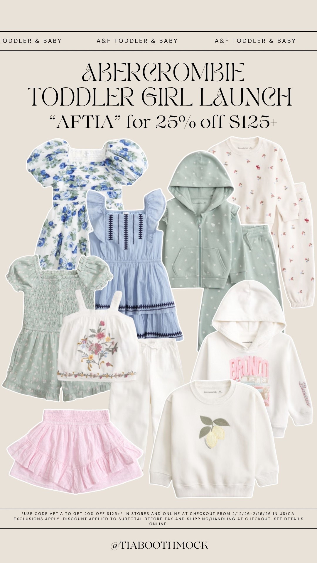 Use code “AFTIA” to get 20% off orders of $125+ on @abercrombie new toddler and baby collection 🩵🩵 #abercrombiepartner 

#LTKmomlife #LTKBaby #LTKKids