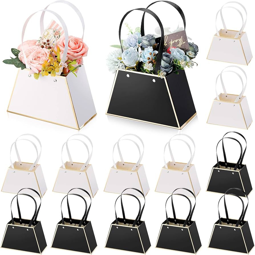 Fuutreo 12 Pcs Graduation Flower Gift Bags for Bouquets Portable Craft Flower Arrangement Boxes w... | Amazon (US)