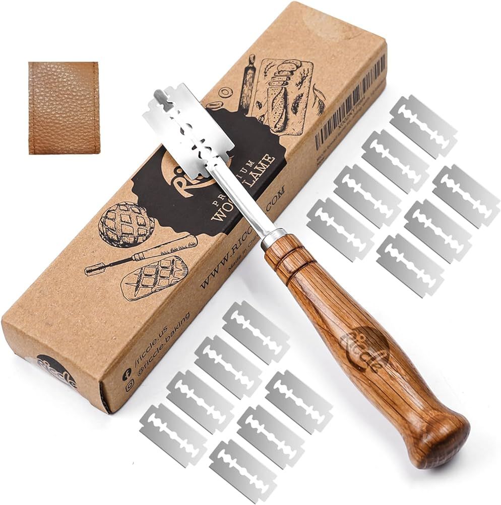 RICCLE Bread Lame Slashing Tool, Dough Scoring Knife with 15 Razor Blades and Storage Cover | Amazon (US)