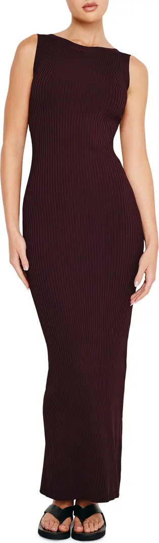 Shine Scoop Back Rib Maxi Sweater Dress | Nordstrom