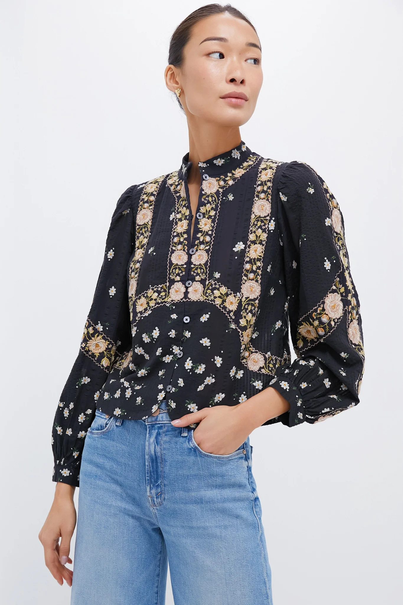 Black Elizabeth Print Long Sleeve Top | Tuckernuck (US)