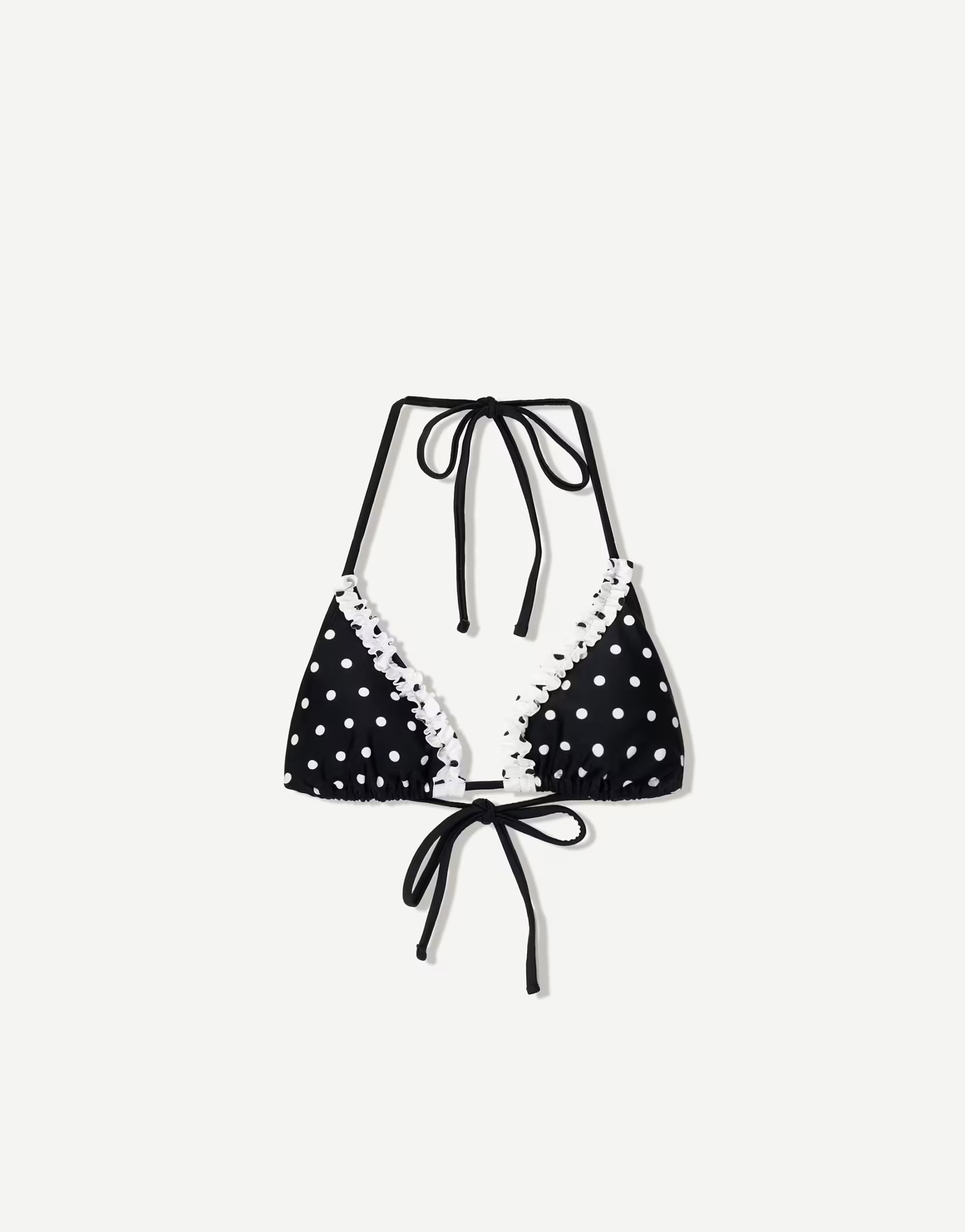 Bershka polka dot bikini top in black | ASOS | ASOS (Global)