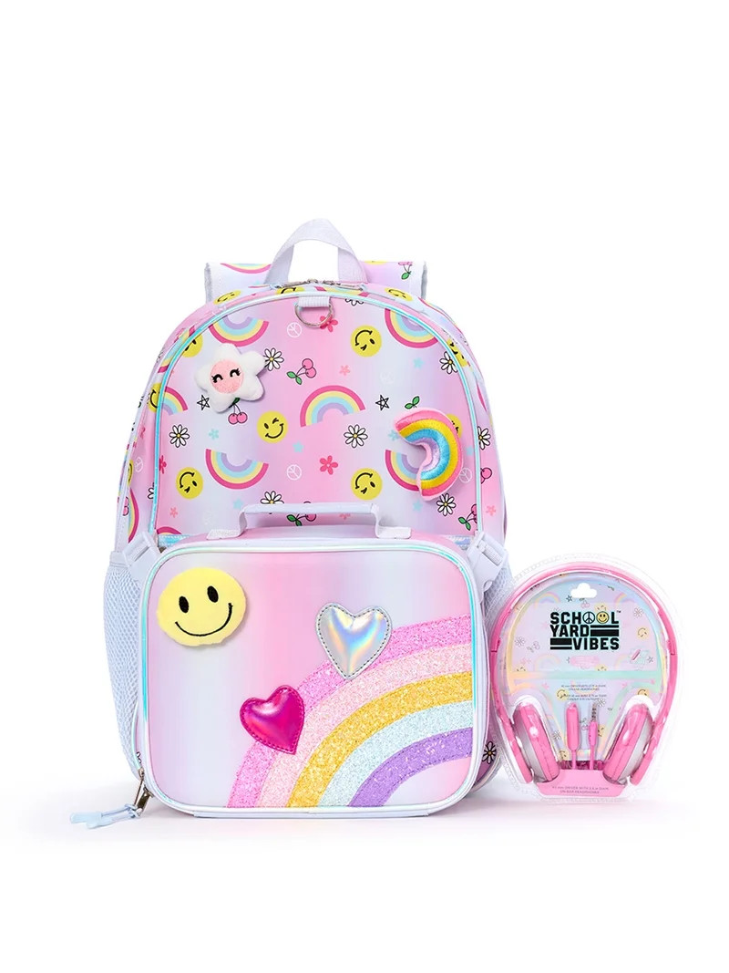 Schoolyard Vibes 17" 3 Piece Backpack Set with Headphones and Kids Lunch Box | Walmart (US)