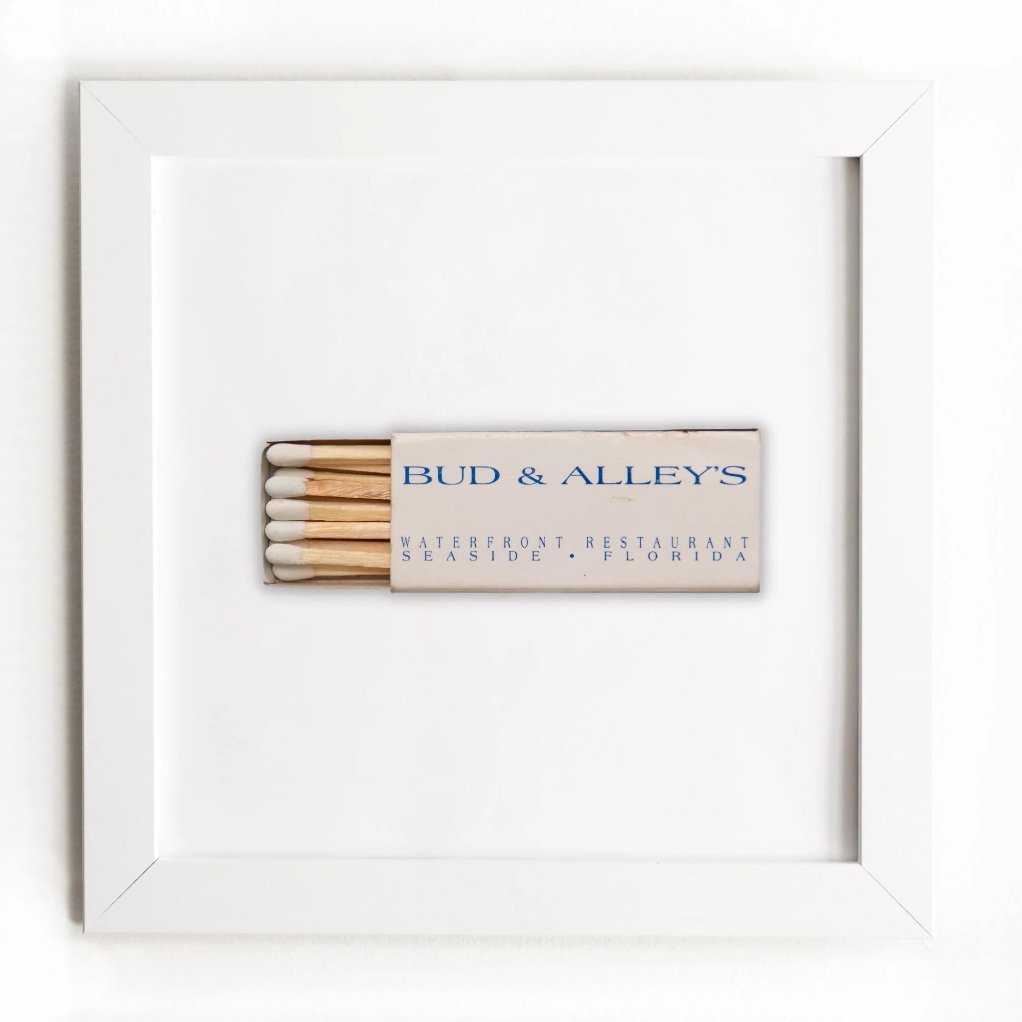 Bud & Alleys Seaside Restaurant - Framed Print Matchbook - Gift - Match South | Match South