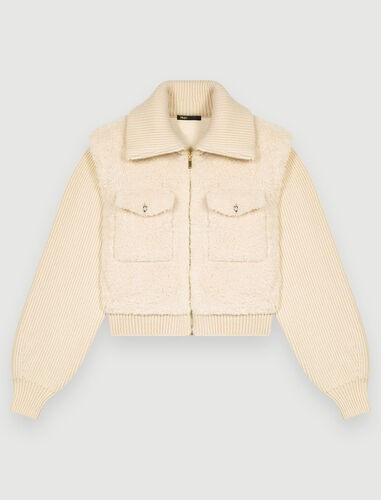 Faux fur and knit jacket | Maje US