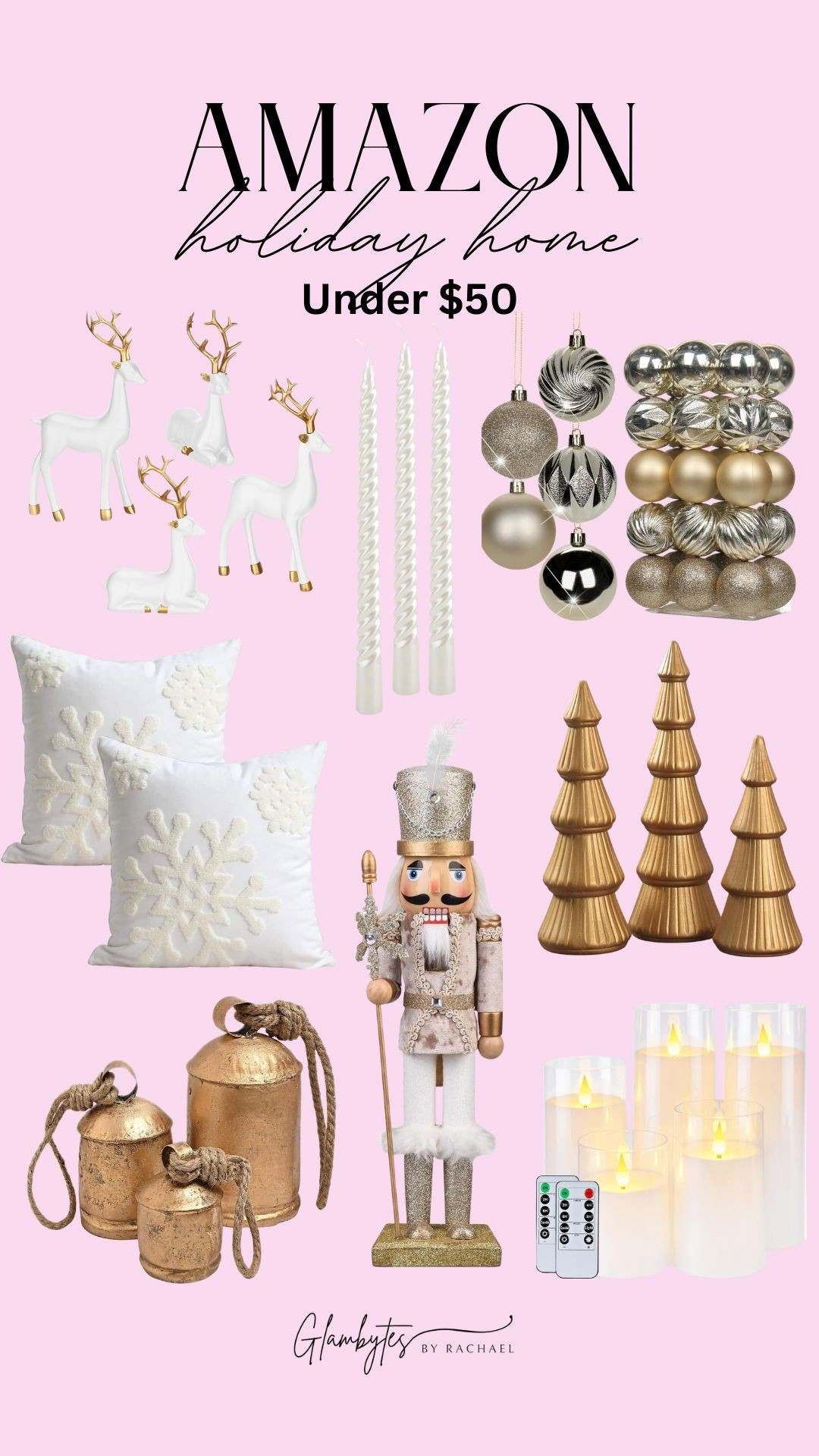 All Amazon finds under $50 - perfect for creating a cozy, festive vibe without breaking the bank 🤍

Amazon home decor, holiday home, Christmas decorations, neutral holiday decor, gold holiday decor, cozy home, festive home styling, nutcracker decor, LED candles, Christmas ornaments, Amazon finds, budget friendly decor, holiday inspiration, winter wonderland, home styling ideas

#LTKHome #LTKSeasonal #LTKFindsUnder50