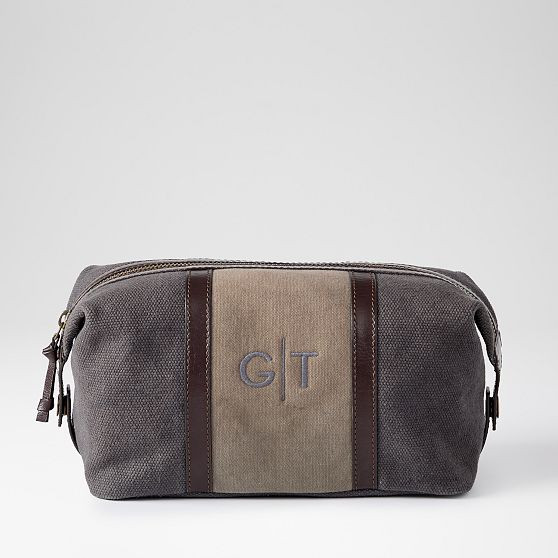 Everett Canvas and Leather Travel Pouch | Mark and Graham