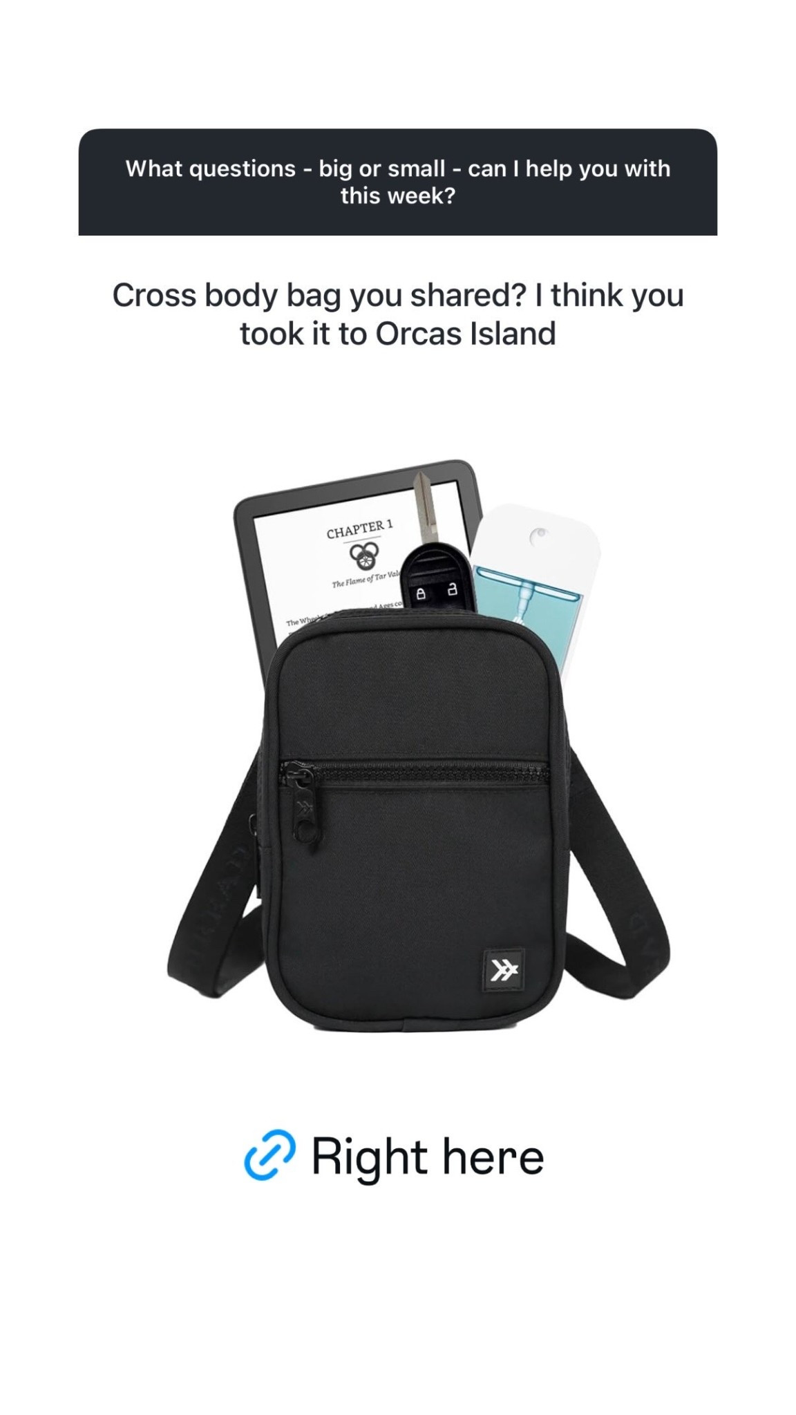 The crossbody bag my girls and I love! Plus, it can hold a Kindle!