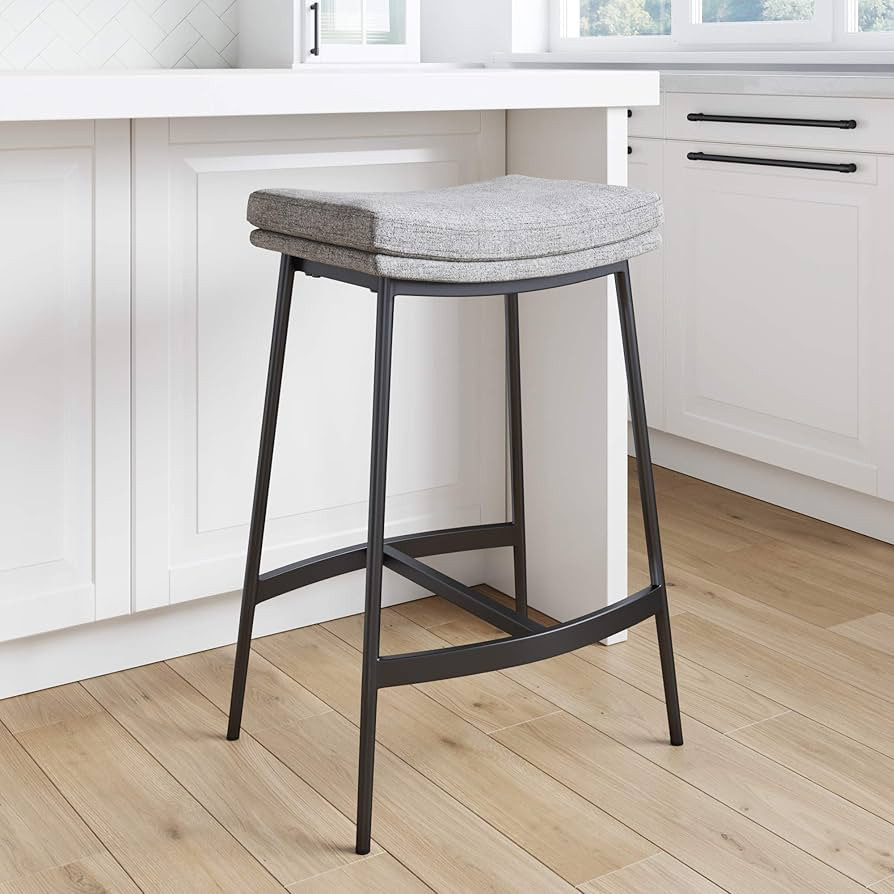 Nathan James 22201 Arlo Modern Backless Upholstered Kitchen Counter Bar Stool with Double-Layered... | Amazon (US)