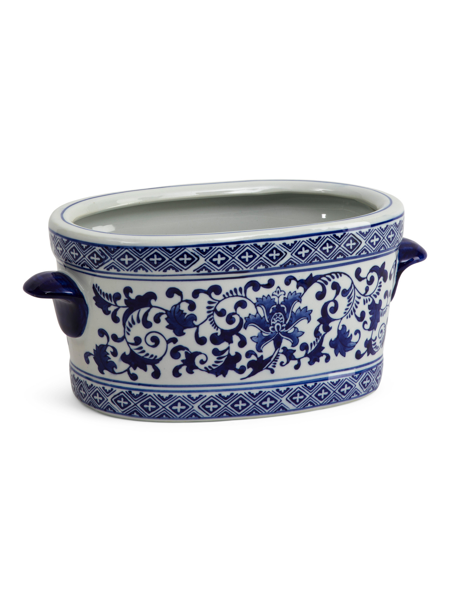 13.75x7.25x6 Chinoiserie Ceramic Indoor Planter | TJ Maxx