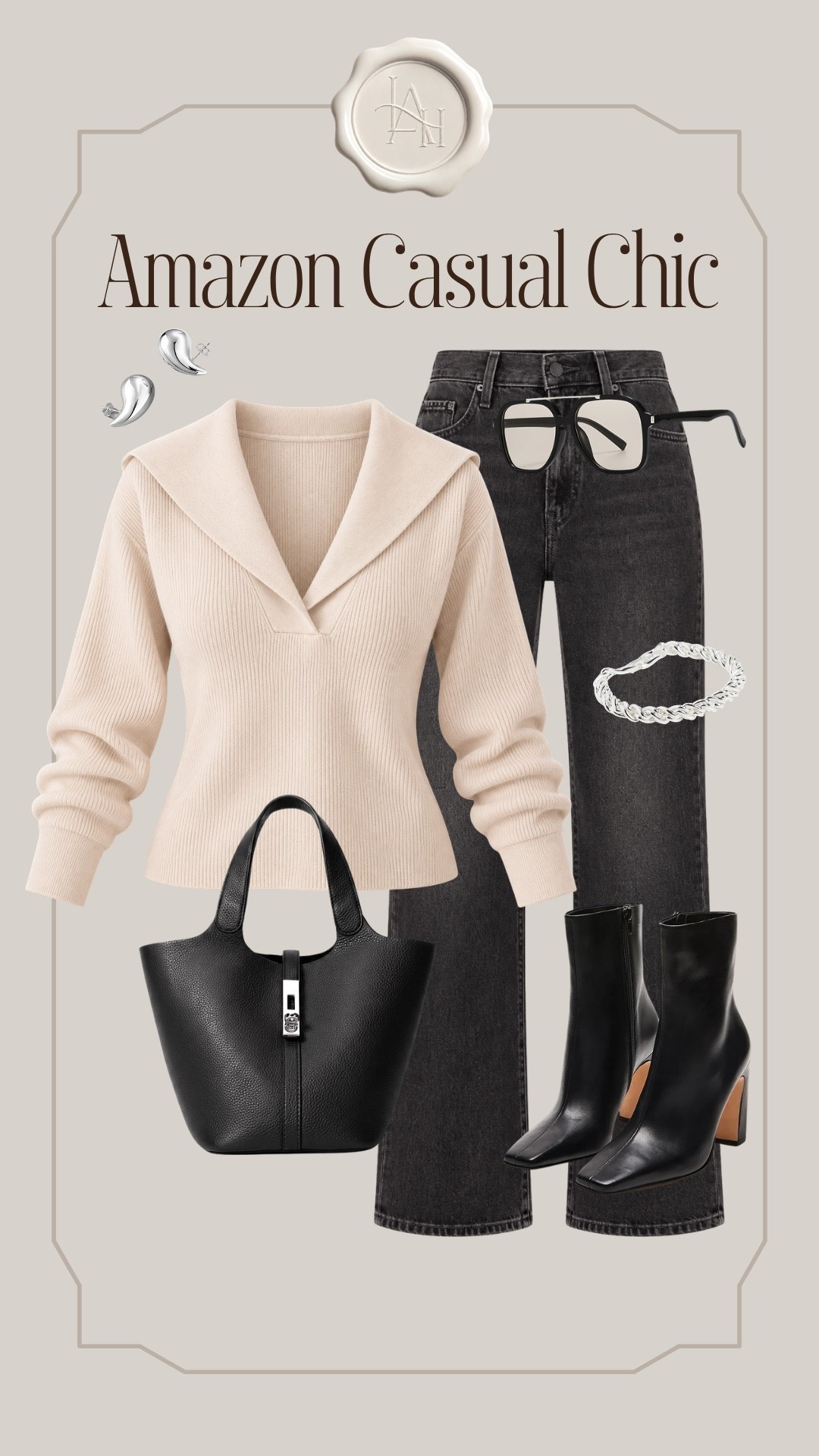 A casual chic moment—all from Amazon! If you’re a silver accessories girl, this look is for you. Closet staples that will be reached for over and over, paired with a mix of black and silver accessories for a sophisticated it girl look!

#LTKootd #LTKgrwm