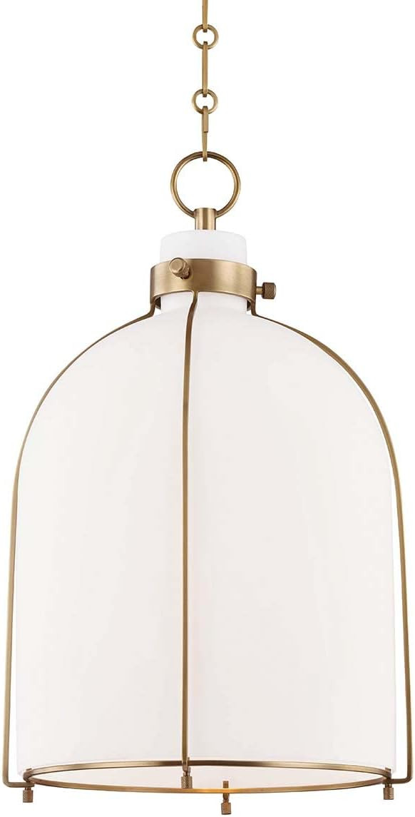 Hudson Valley Lighting 7314-AGB Eldridge One Light Pendant, Aged Brass, 23.5x14x14.00 | Amazon (US)
