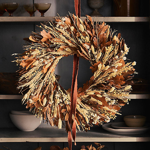 Preserved Maple + Ammobium Wreath | Terrain