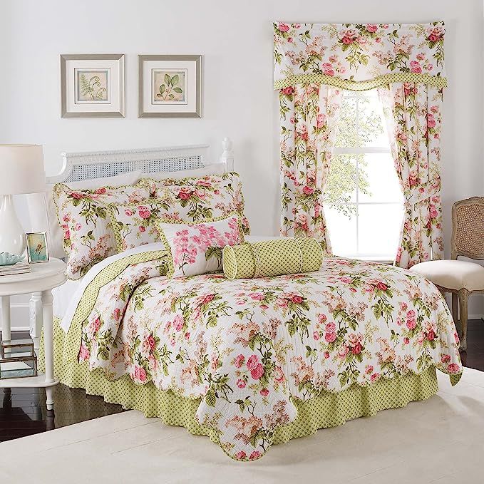 Waverly Emmas Garden Modern Farmhouse Floral 4-Piece Reversible Quilt Bedspread Set, King, Blosso... | Amazon (US)