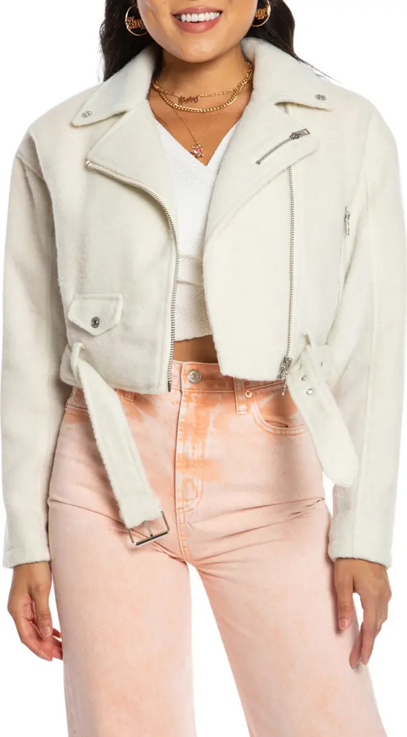 Juicy Couture Belted Boxy Crop Moto Jacket | Nordstromrack | Nordstrom Rack