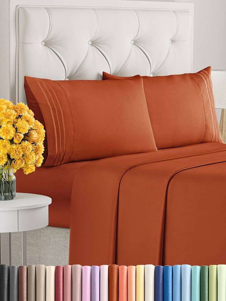 Queen Size 4 Piece Sheet Set - Comfy Breathable & Cooling Sheets - Hotel Luxury Bed Sheets for Wo... | Amazon (US)