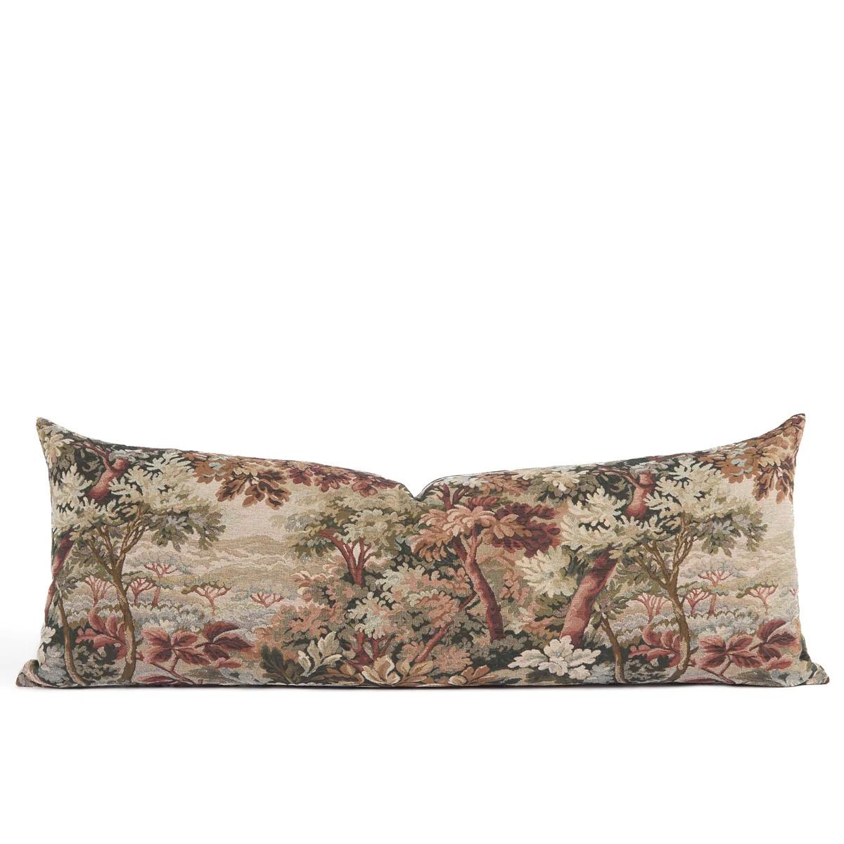 Manor Tapestry 16x42 Bolster Pillow, Burgundy | Tonic Living