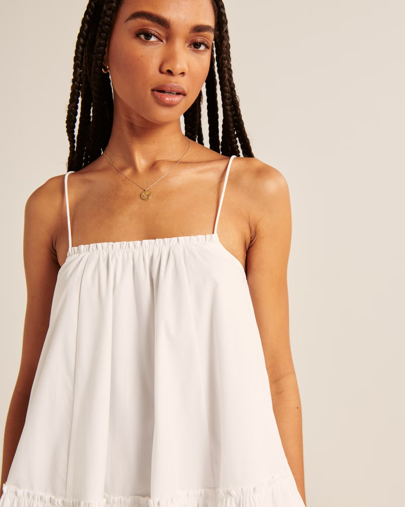 Ruffle Trapeze Mini Dress | Abercrombie & Fitch (US)