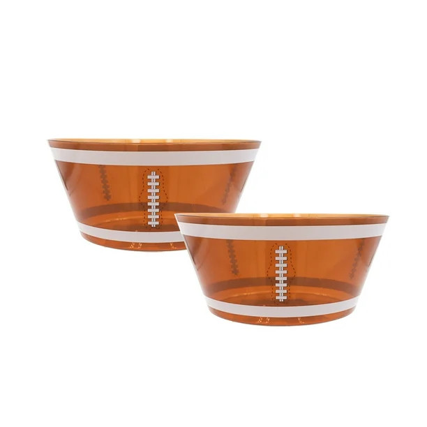 Packed Party 'Touchdown Time' 10" Round Translucent Treat Bowl, Football Treat Bowl, 2 Ct. | Walmart (US)