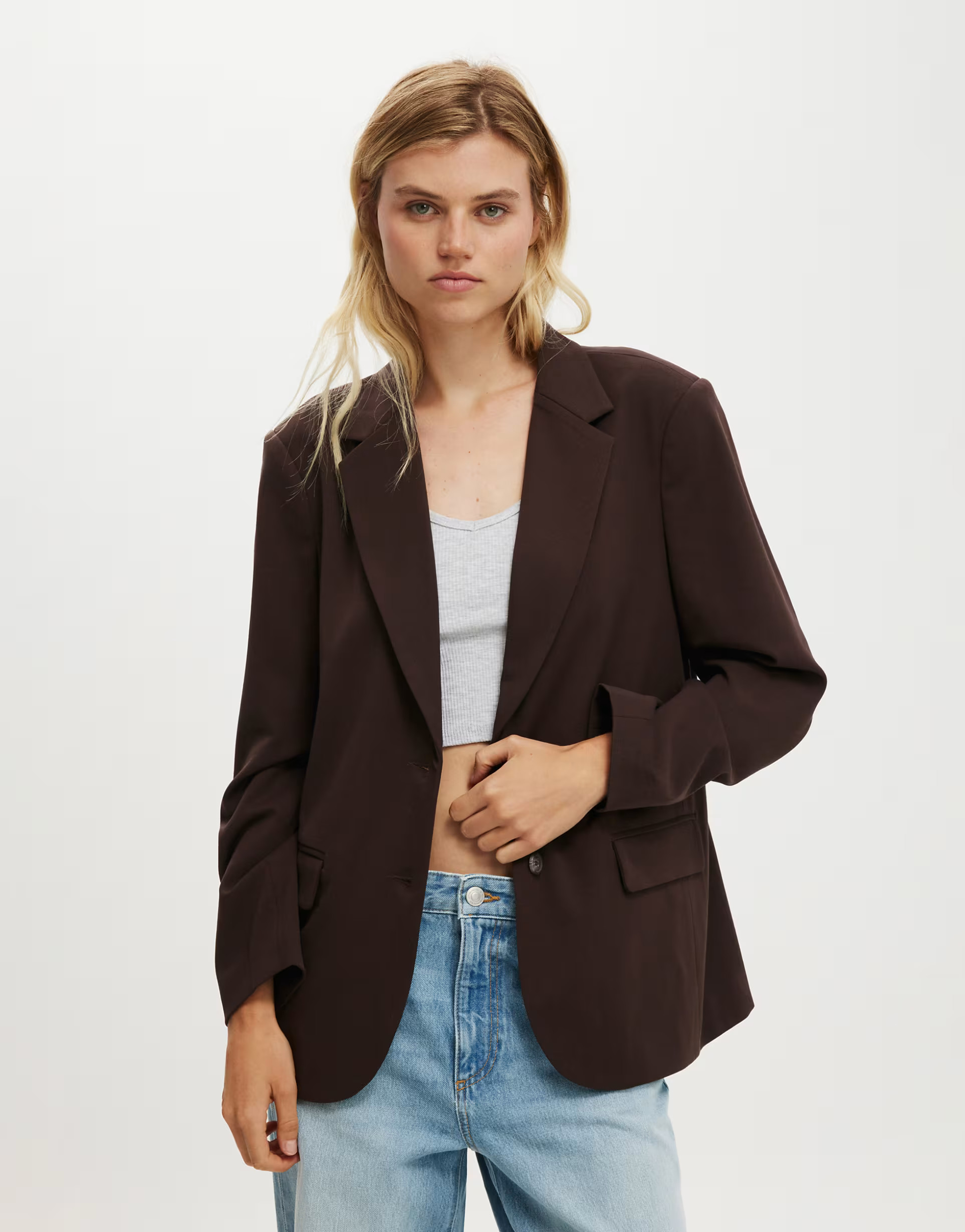 Cotton On lolita blazer in dark oak co-ord | ASOS (Global)