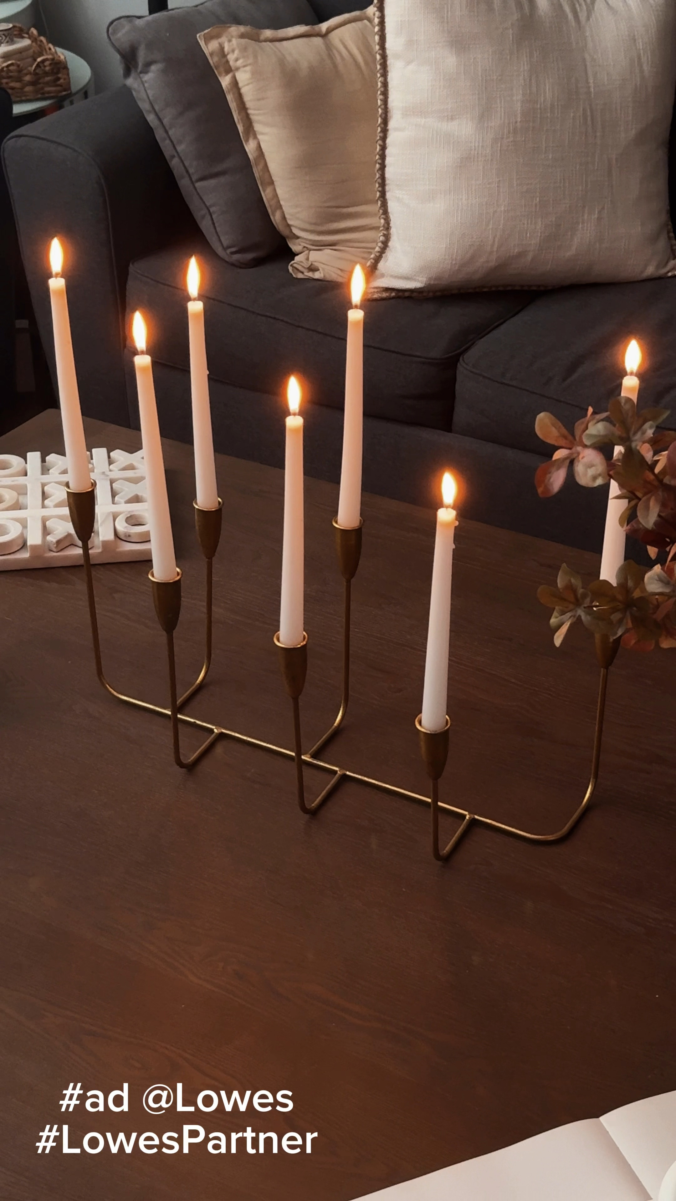 #ad elevating my fall home decor with candle holder from @Lowes below $35! Think about Thanksgiving and Christmas - this will be my new favorite decor piece! #LowesPartner 
Table decor, holiday decor, coffee table, gold candle holder 



#LTKVideo #LTKHalloween #LTKHome