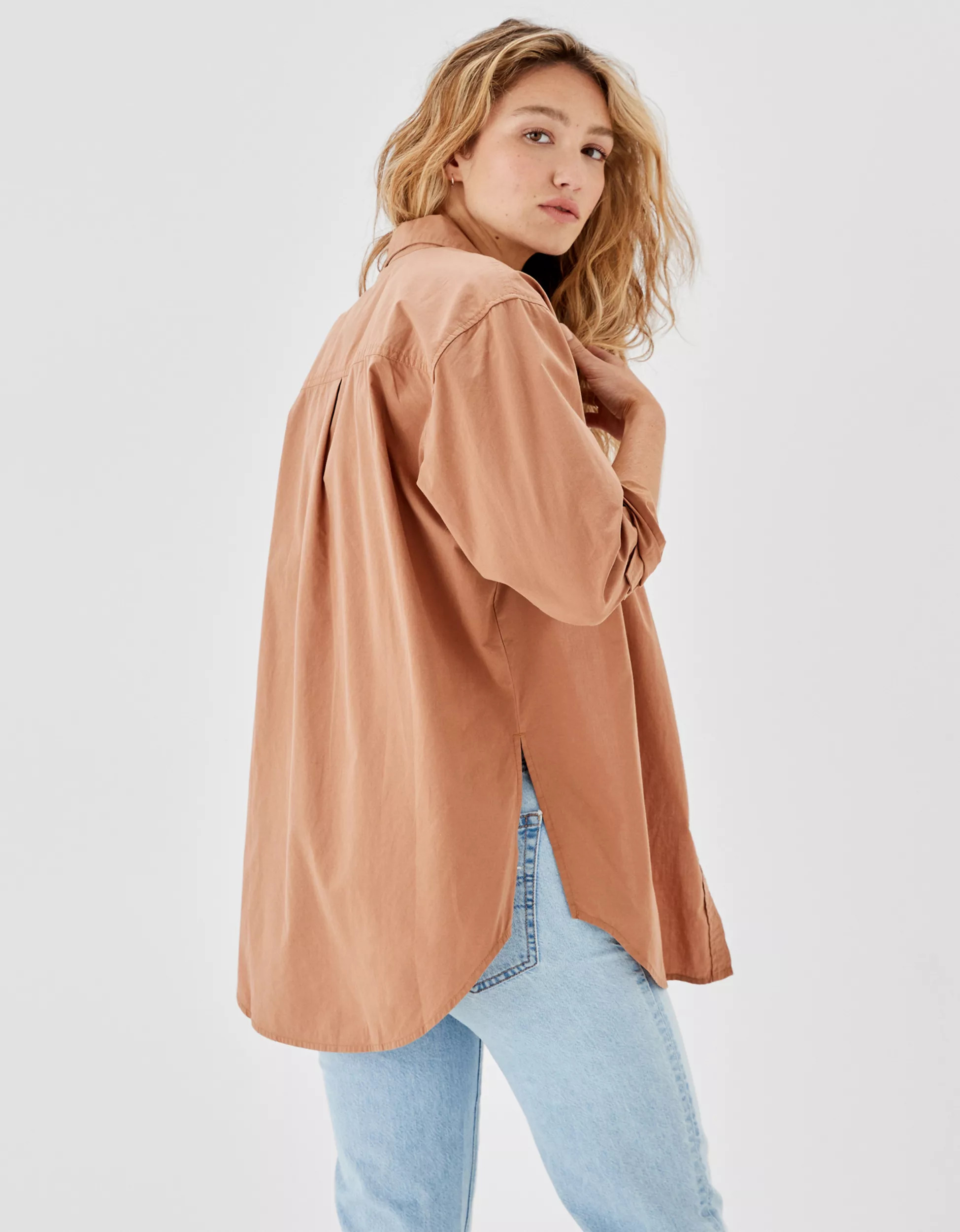 AE Oversized Oxford Button-Up Shirt | American Eagle Outfitters (US & CA)