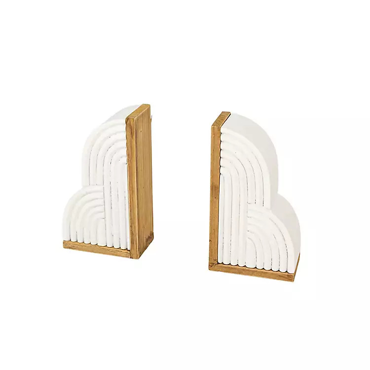 New! White Wood Cloud Bookends, Set of 2 | Kirkland's Home