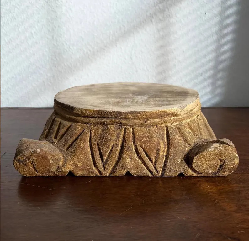 Salvaged Carved Wood Pedestal // Decorative Wood Riser - Etsy | Etsy (Global)