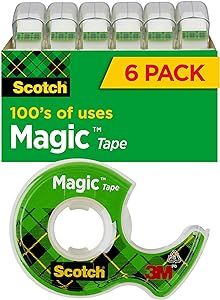 Scotch Magic Tape, 6 Rolls, Numerous Applications, Invisible, Engineered for Repairing, 3/4 x 650... | Amazon (US)