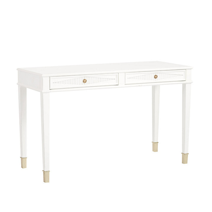 Margaret Desk with Brass Florette Pulls & Metal Capped Feet | Ballard Designs, Inc.