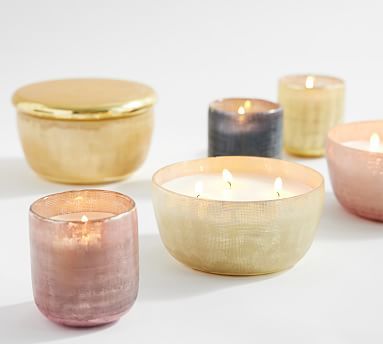 Textured Modern Glass Candles | Pottery Barn (US)