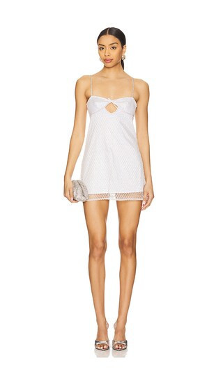 For Love & Lemons Glitter Slip Dress in White. - size M | Revolve Clothing (Global)