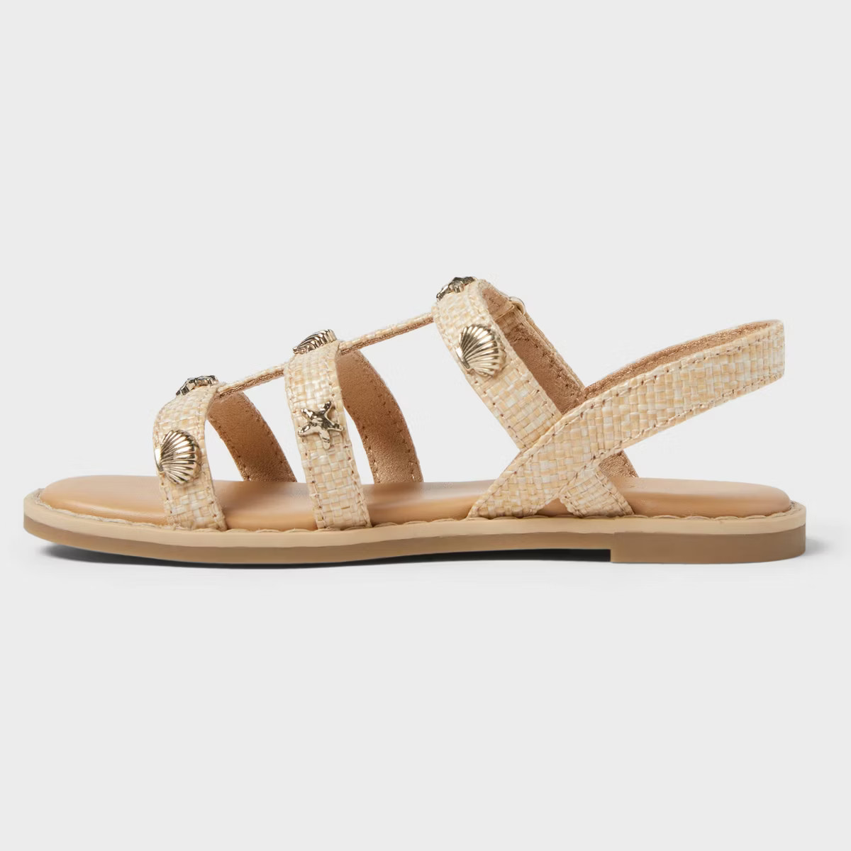 Toddler Girls' Kinsley Raffia Nautical Sandals - Cat & Jack™ Beige | Target