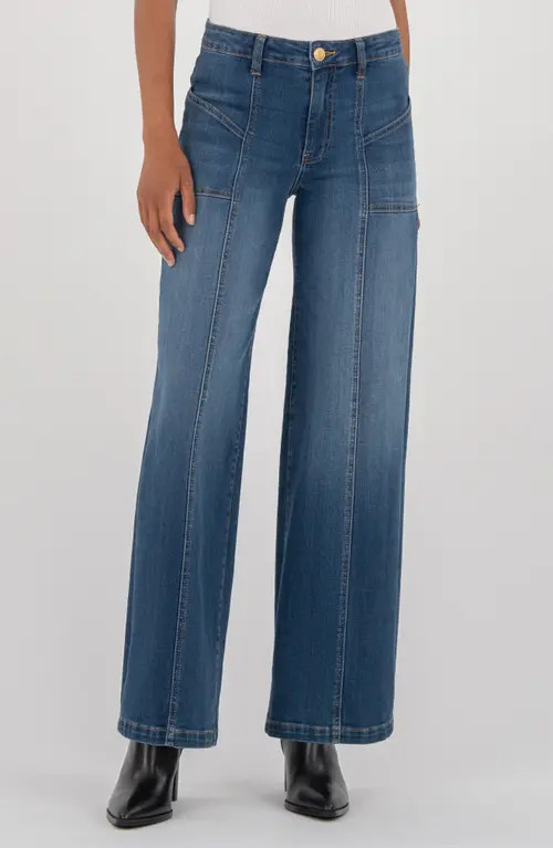 KUT from the Kloth Jean Seamed Mid Rise Wide Leg Jeans in Align at Nordstrom, Size 14 | Nordstrom