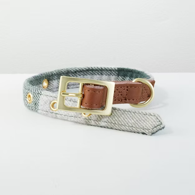 Tartan Plaid Adjustable Dog Collar - Tonal Green - Hearth & Hand™ with Magnolia | Target