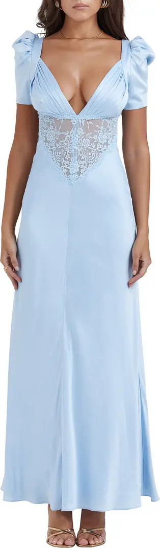 HOUSE OF CB Rafaela Lace Inset Silk Blend Cocktail Dress | Nordstrom | Nordstrom