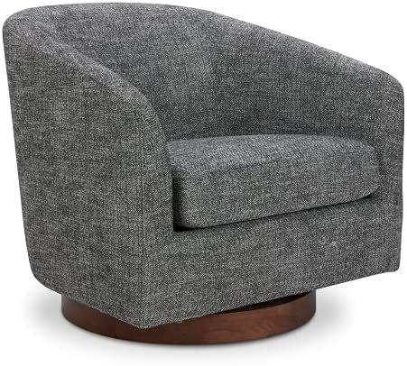 CHITA Swivel Accent Chair Armchair, Round Barrel Chair in Fabric for Living Room Bedroom, Dark Gr... | Amazon (US)