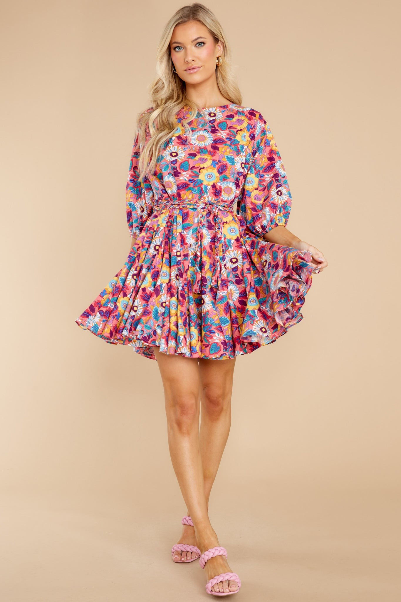 Bring Me Wildflowers Pink Floral Print Dress | Red Dress 