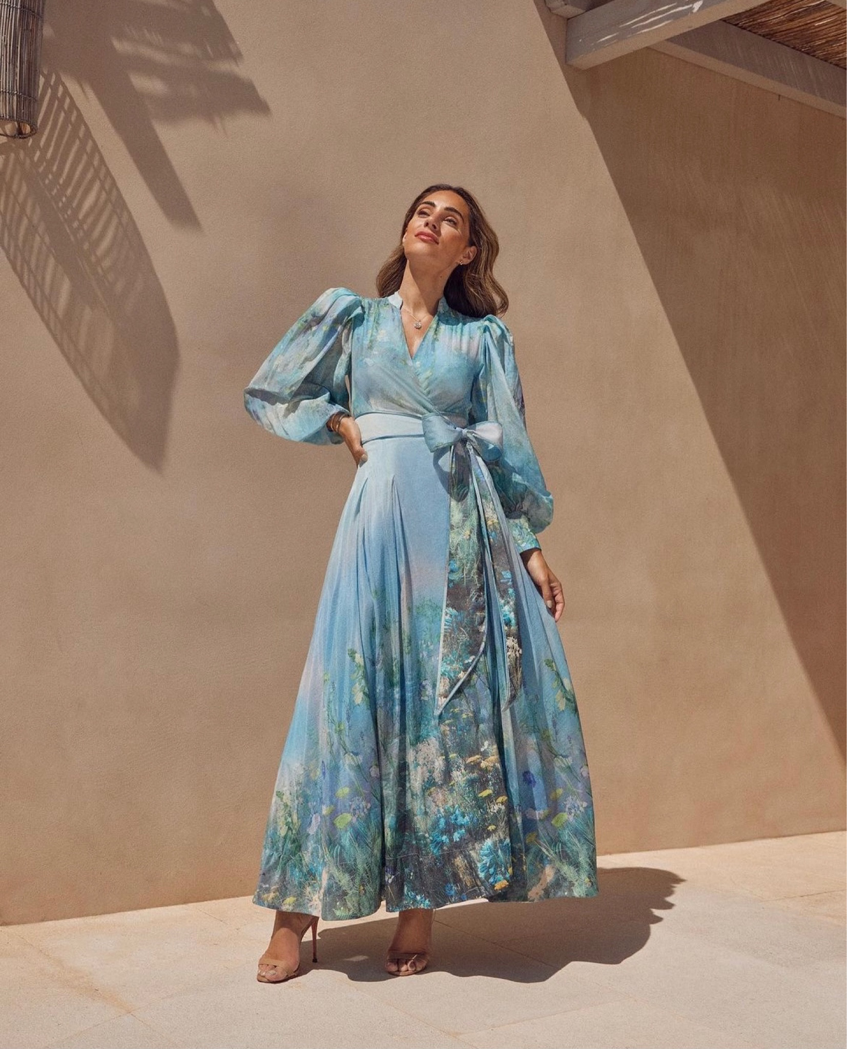 chinese dress ladies Lydia Silk Organza Tiered Maxi Dress S