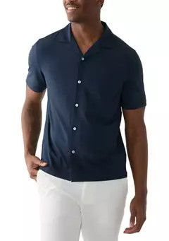 Men's Short Sleeve Stretch Knit Solid Button Down Shirt | Belk
