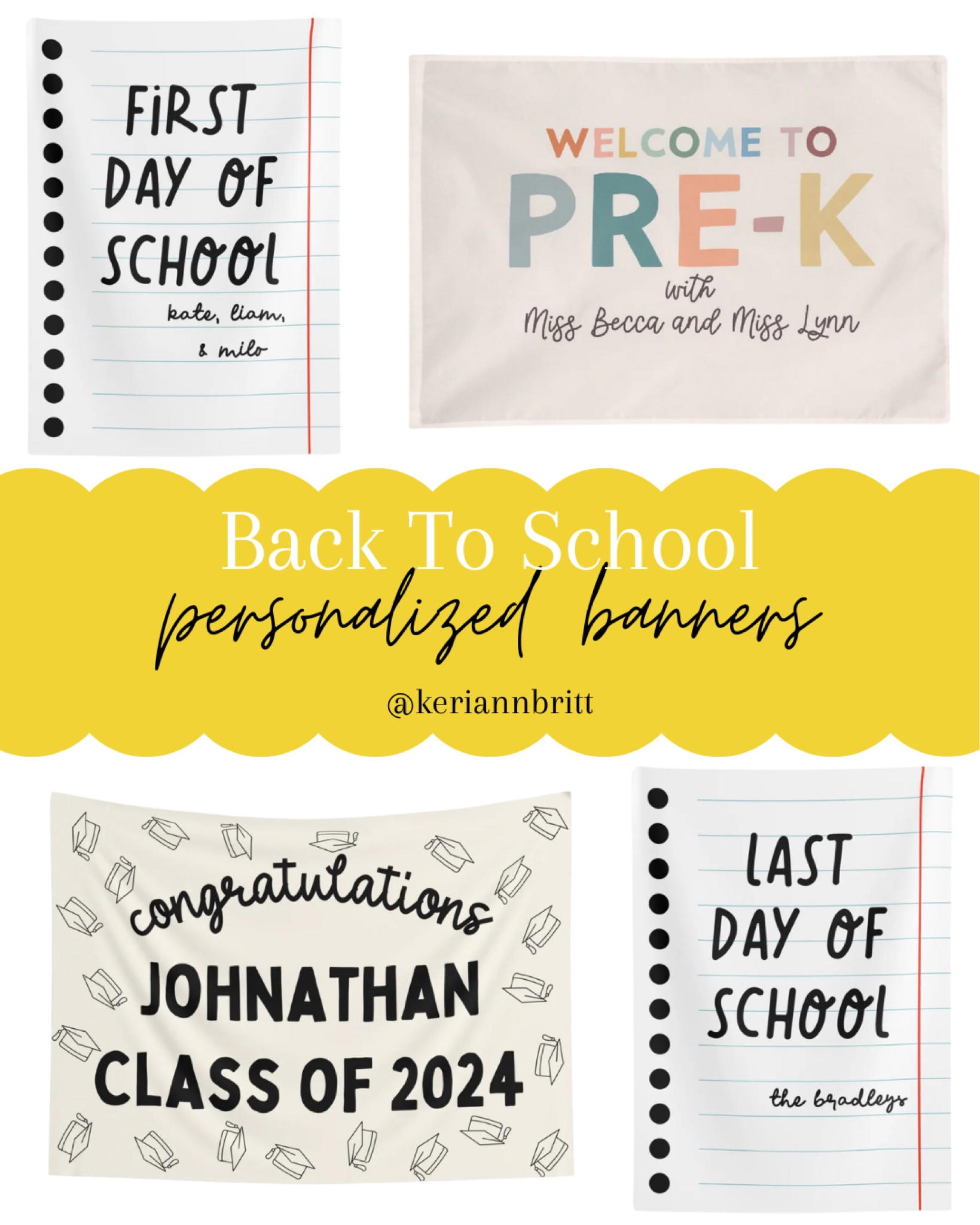 40% Off Banner Sale (Aug 2-4) 
Code: BACK2SCHOOL

Tapestry / custom banner / personalized banner / back to school banner / classroom decor / back to school sale / the little lemons company / teacher gift / first day of school / school pictures 

#LTKBacktoSchool #LTKSaleAlert #LTKSeasonal