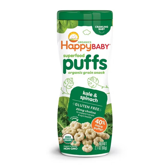 HappyBaby Superfood Kale & Spinach Gluten Free Puffs - 2.1oz | Target