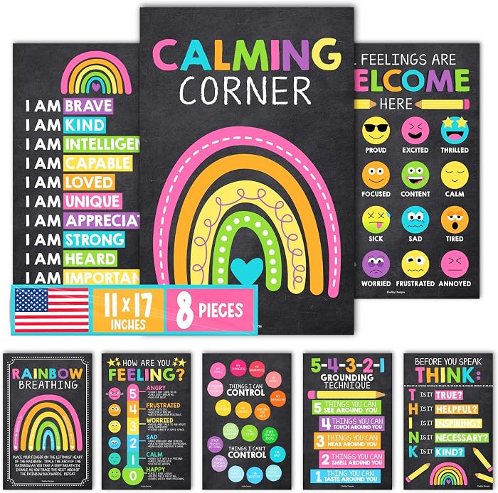 8 Calming Corner Classroom Must Haves, Coping & Feelings Poster for Kids | Amazon (US)