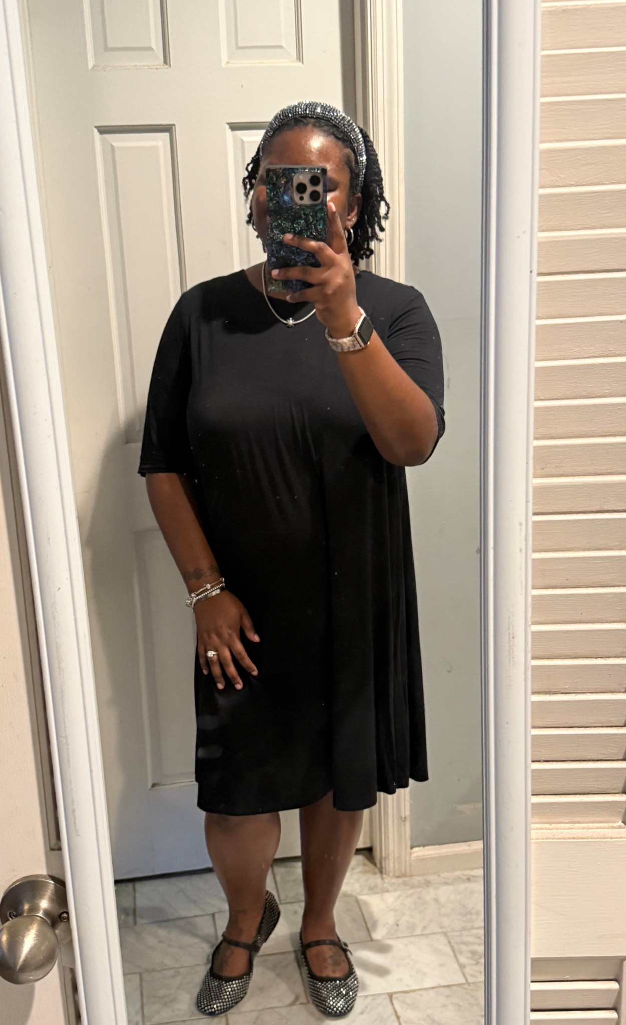 Little black dress && black mesh flats for a day of work

#LTKSaleAlert #LTKPetite #LTKFindsUnder50